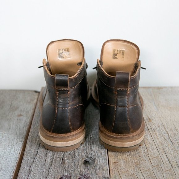 Men's Clarks mid lace-up leather shoe/boot in beeswax brown size US7 - Picture 7 of 7